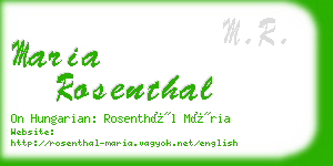 maria rosenthal business card